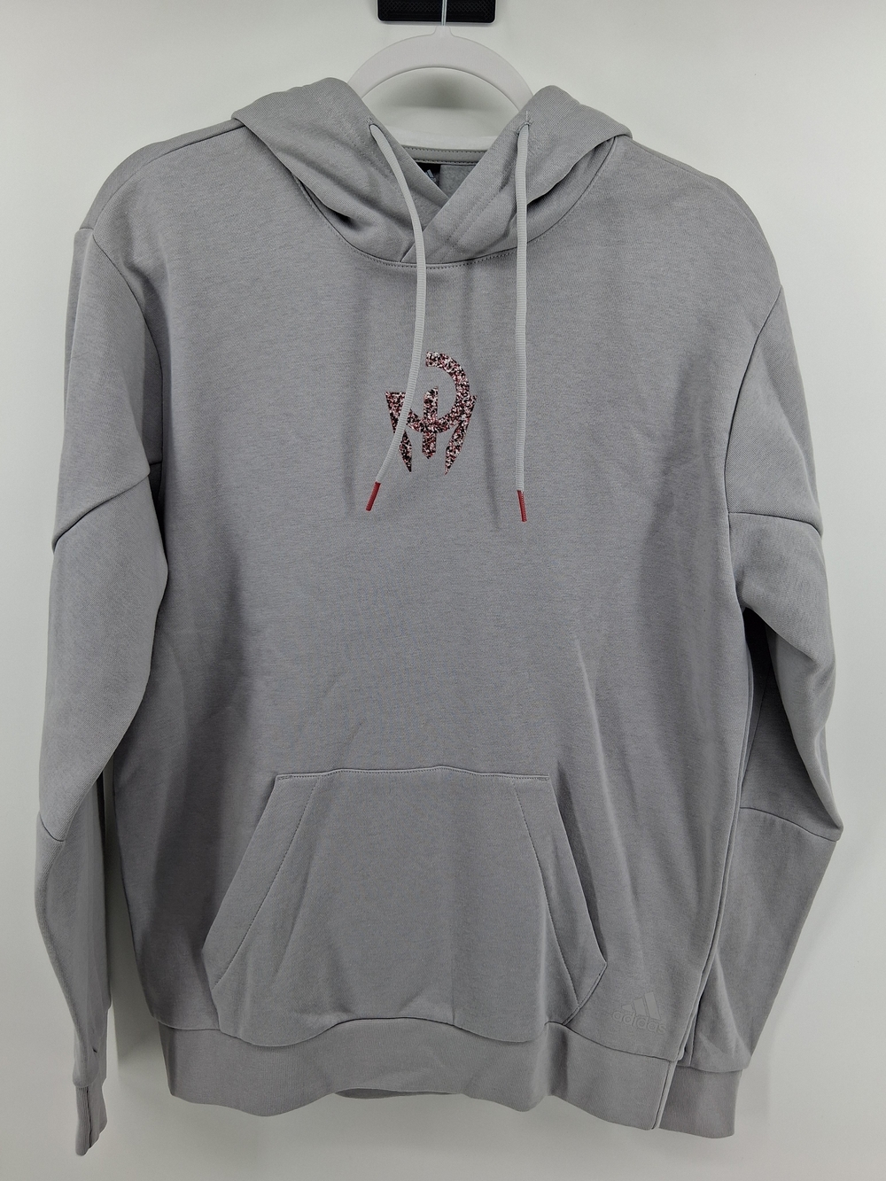 adidas MAHOMES Light Gray Men's Pullover Hoodie with Subtle Chest Graphic